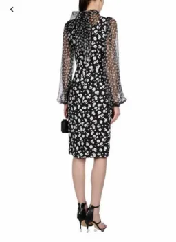 Dolce & Gabbana Floral Midi Dress Black/White Size 38/ Au 6 for rent on The Volte - image 2