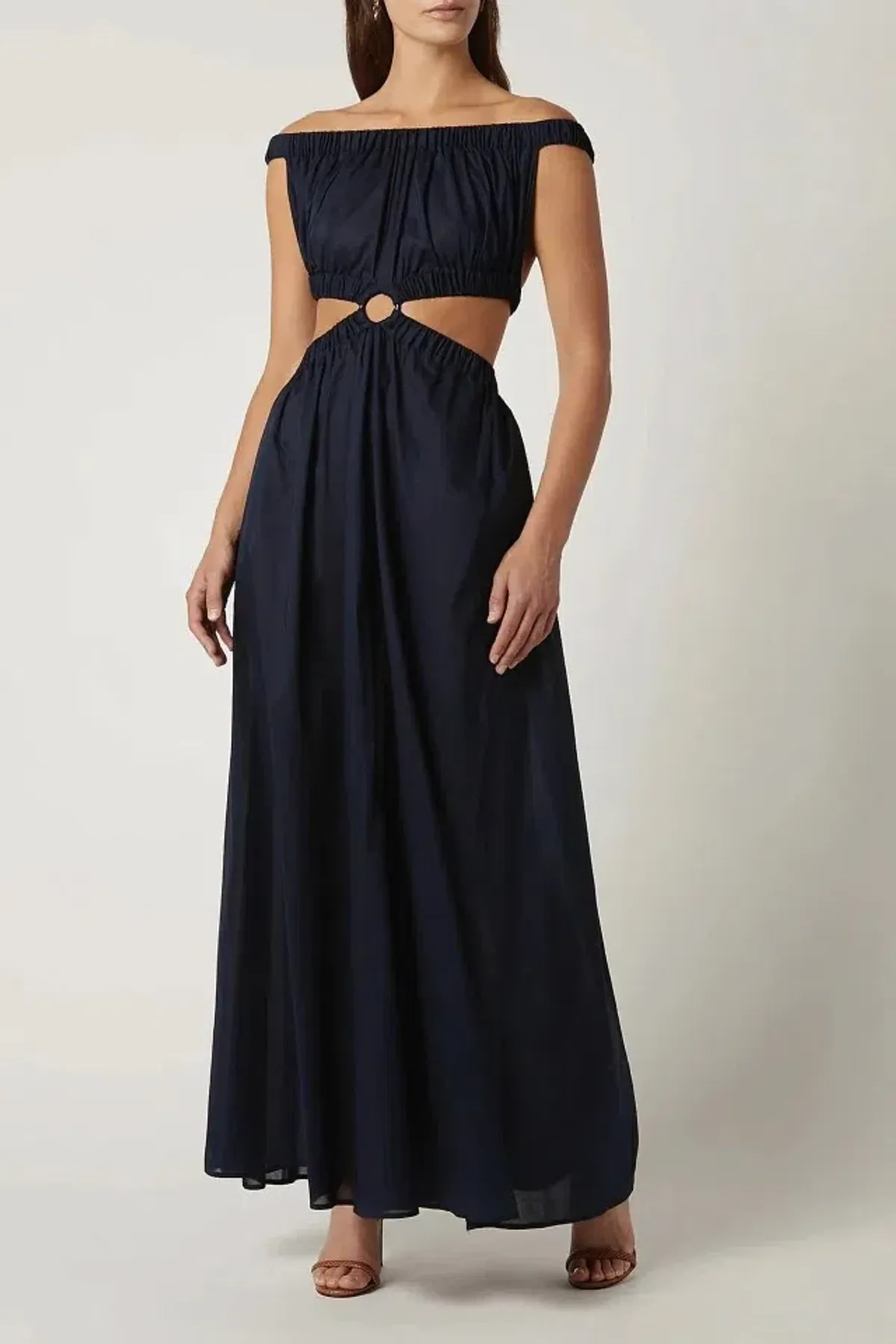 Scanlan Theodore Cotton Voil Ring Dress Navy Size M - Image 1