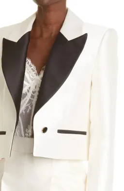 Zimmermann Cropped Tuxedo Jacket Milk Size 1 / Au 10 for rent on The Volte - image 2