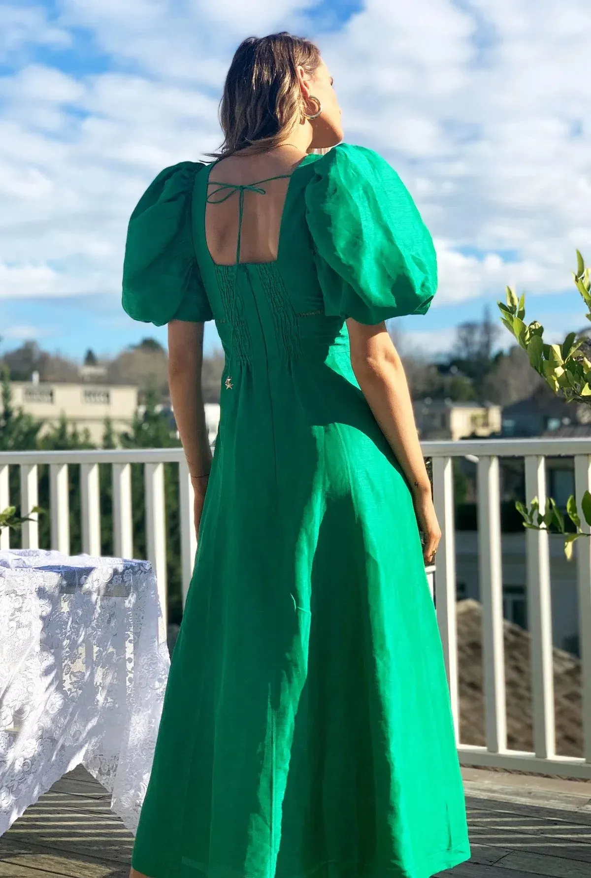 Mackenzie Mode CHRISTMAS DRESS Etherial Maxi Dress Green Size 10 - Image 2