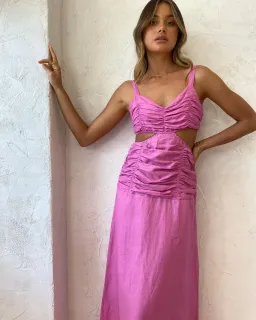 Suboo Aster Cut Out Maxi Dress Fuchsia Size L / Au 12 for rent on The Volte - image 2