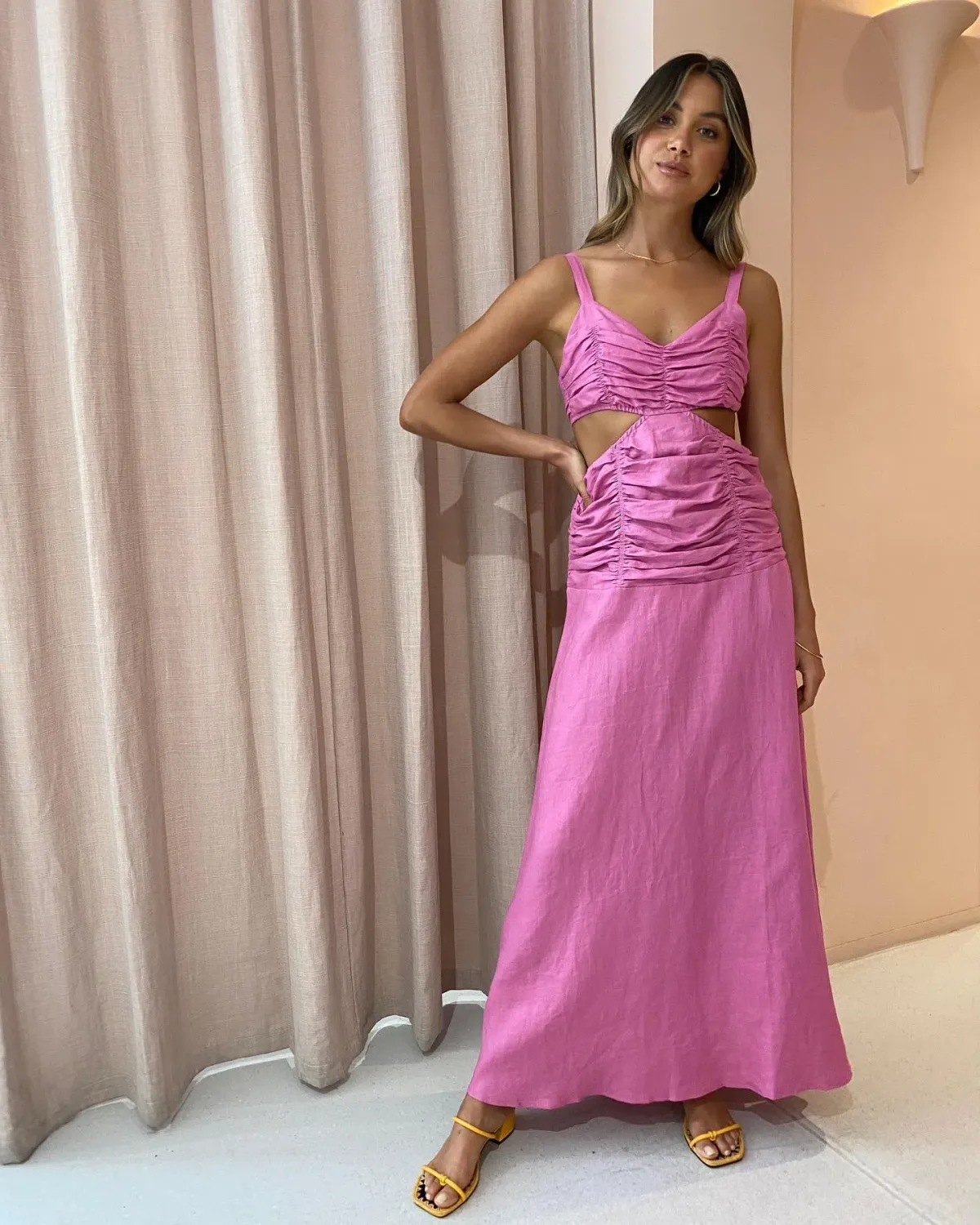 Suboo Aster Cut Out Maxi Dress Fuchsia Size L / Au 12 - Image 1