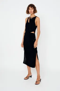Suboo The Liz Rouched Midi Tank Dress Black Size XS / Au 6 for rent on The Volte - image 1