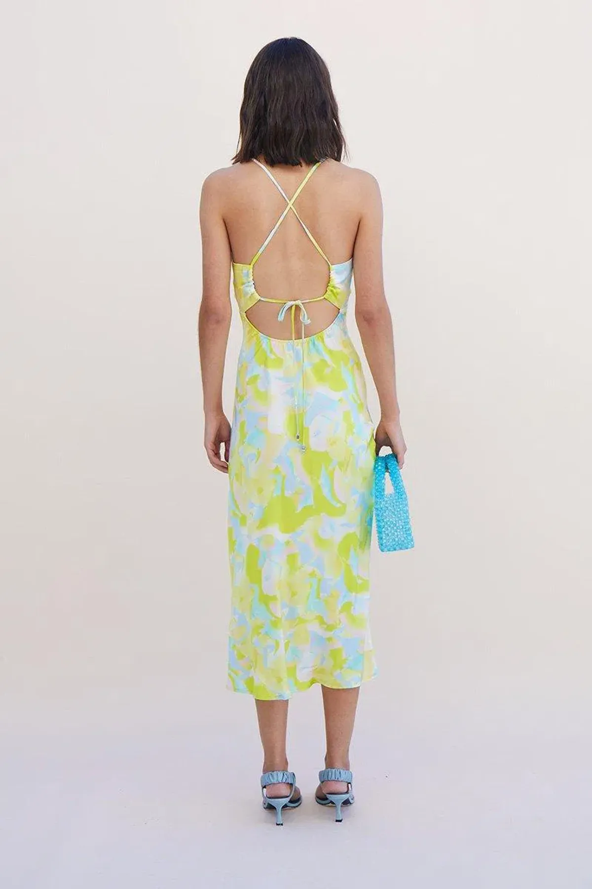 Suboo Kaleidoscope Twist Front Slip Dress Splash Print Size S / Au 8 - Image 3