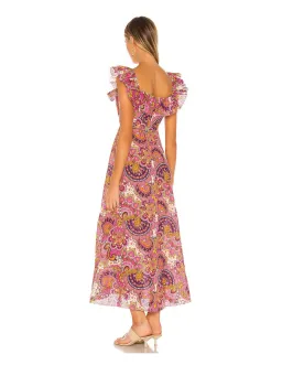 Zimmermann Fiesta Ruffle Midi Dress Print Size 12 for rent on The Volte - image 3