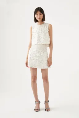 Aje Cherie Sequin Mini Skirt White Size 16 for rent on The Volte - image 1