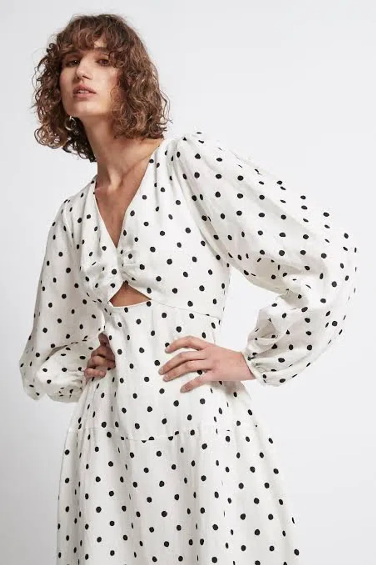 Aje Liberation Blouson Midi Dress Print Size 6 - Image 2