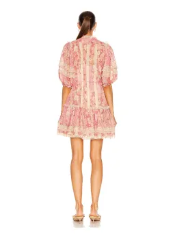 Zimmermann Concert Pintucked Mini Dress Cherry Meadows Size 1 / Au 10 for rent on The Volte - image 2