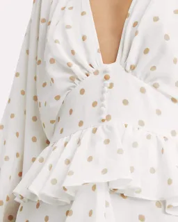 Shona Joy Polka Dot Ruffle Mini Dress White Size 10 for rent on The Volte - image 3