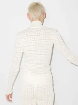 Givenchy  Long Sleeve Jacquard Knit Top White Size 10 for rent on The Volte - image 3