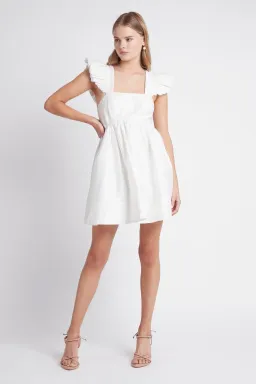 Aje Midsummer Mini Dress White Size 8 for rent on The Volte - image 1