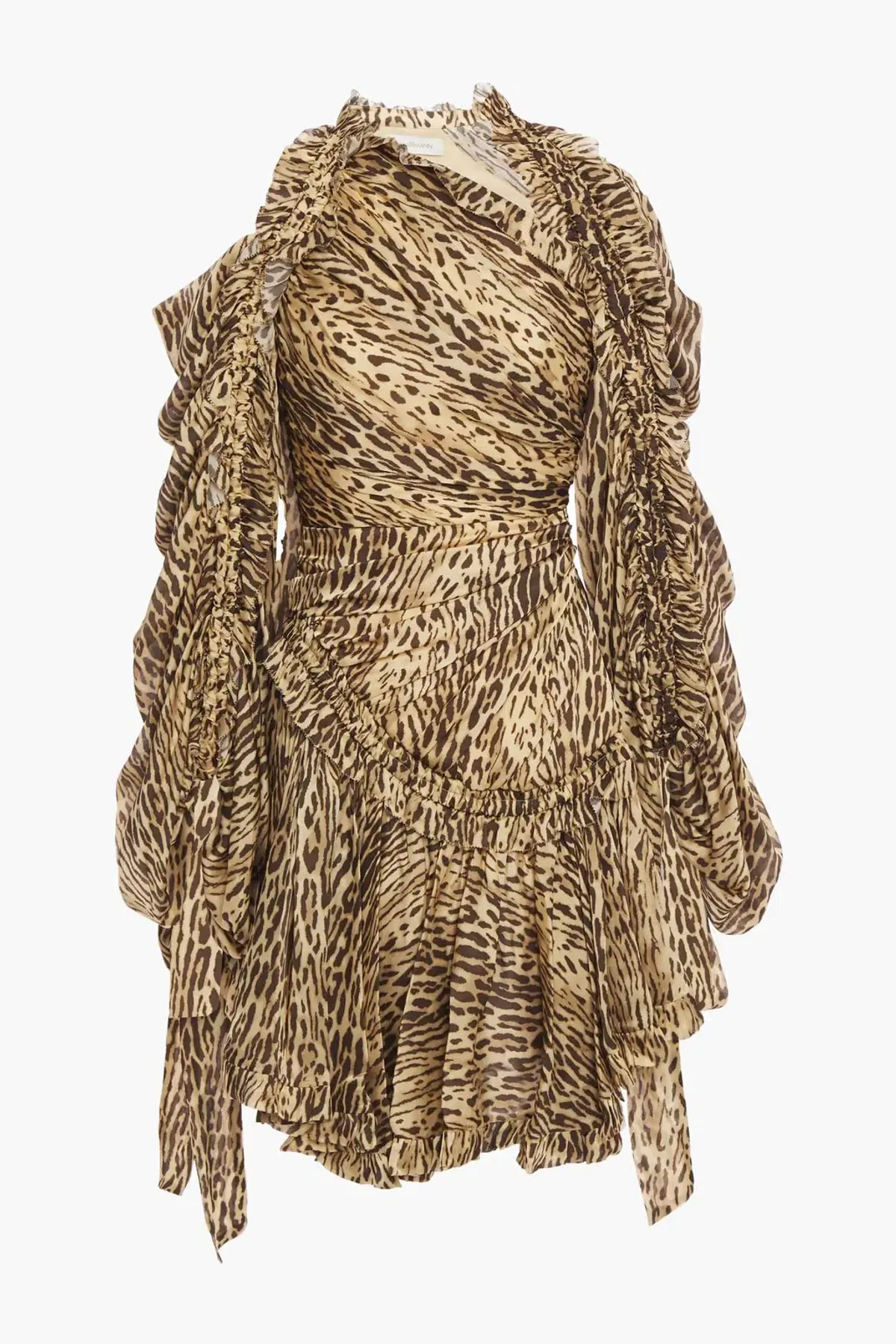 Zimmermann Cutout Leopard-print Silk Crepe De Chine Mini Dress Animal Print Size 0P/Au 6 - Image 3