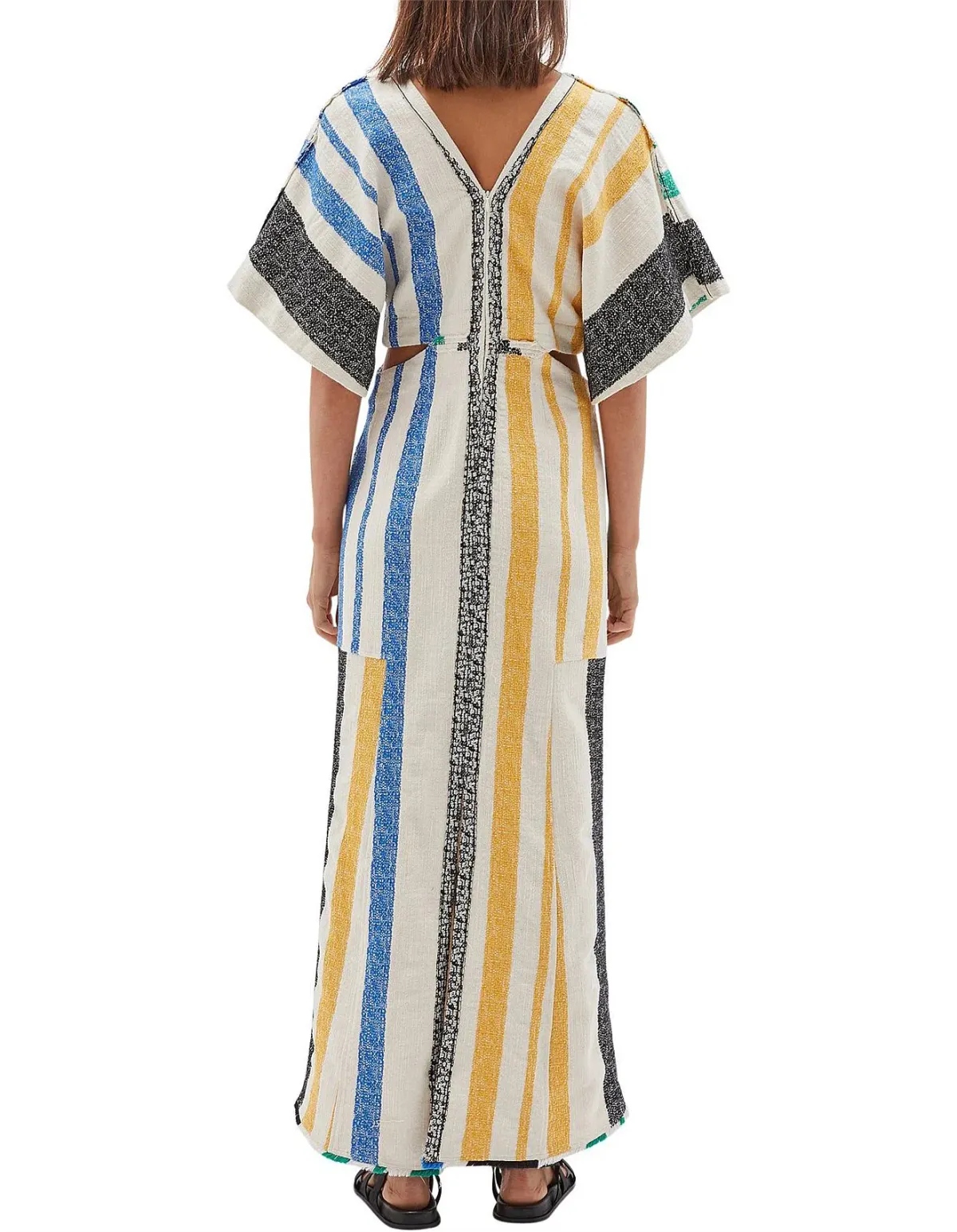 Bassike Textured Cotton Cut Out Dress Multi Size 3 - Image 3