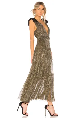 Sabina Musayev Ray Dress Gold Size 8  for rent on The Volte - image 2