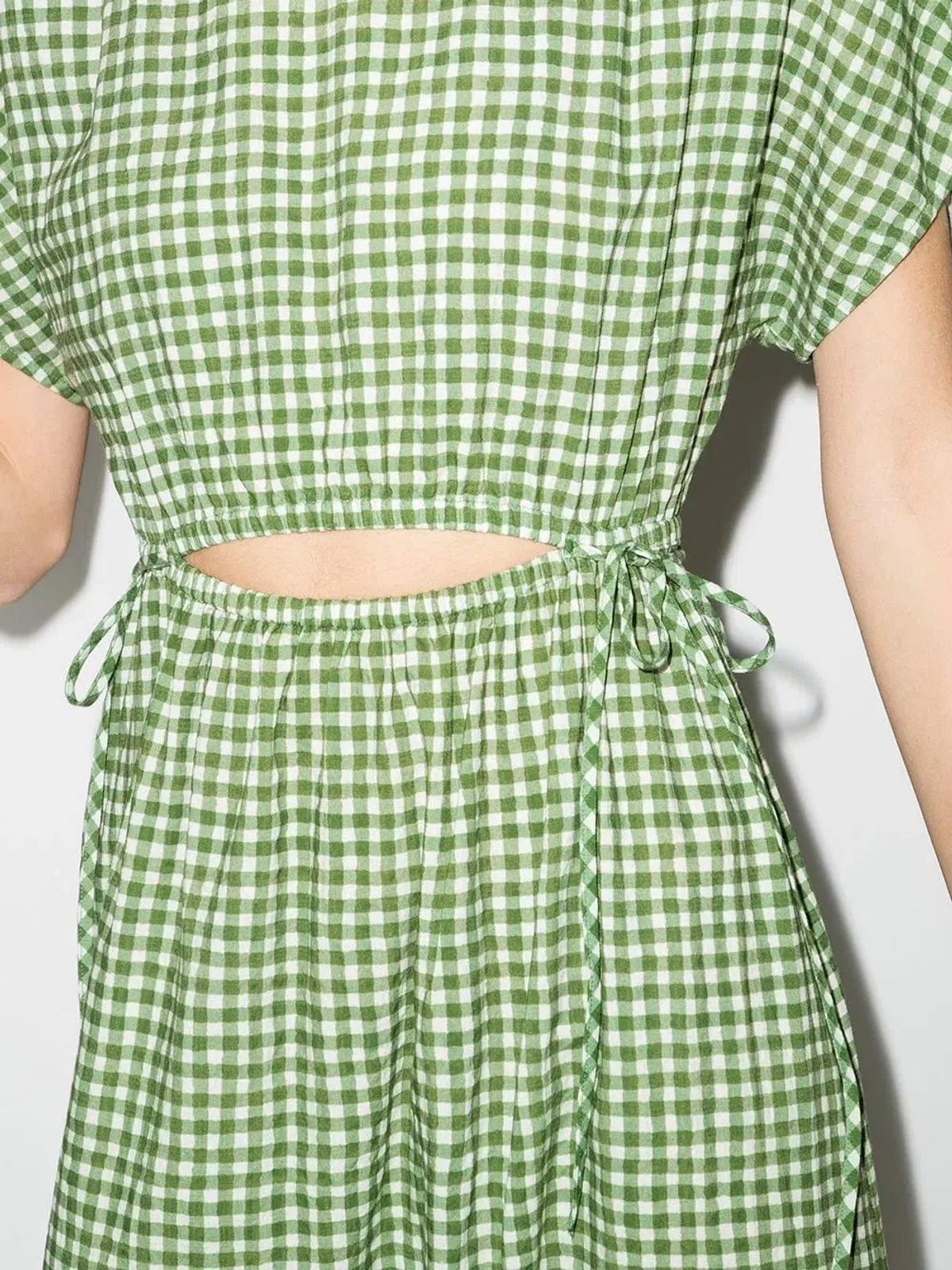 Peony Picnic After Swim Gingham-check Maxi Dress Green Size 10 - Image 3