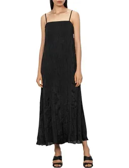 Veronika Maine Plisse Slip Dress Black Size 8 for rent on The Volte - image 1