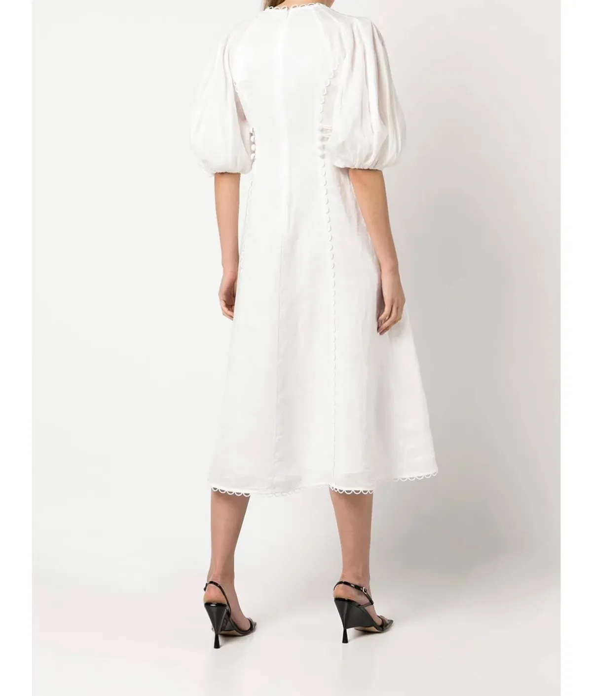Zimmermann Rosa Laced Midi Dress White Size 0 / Au 8 - Image 3