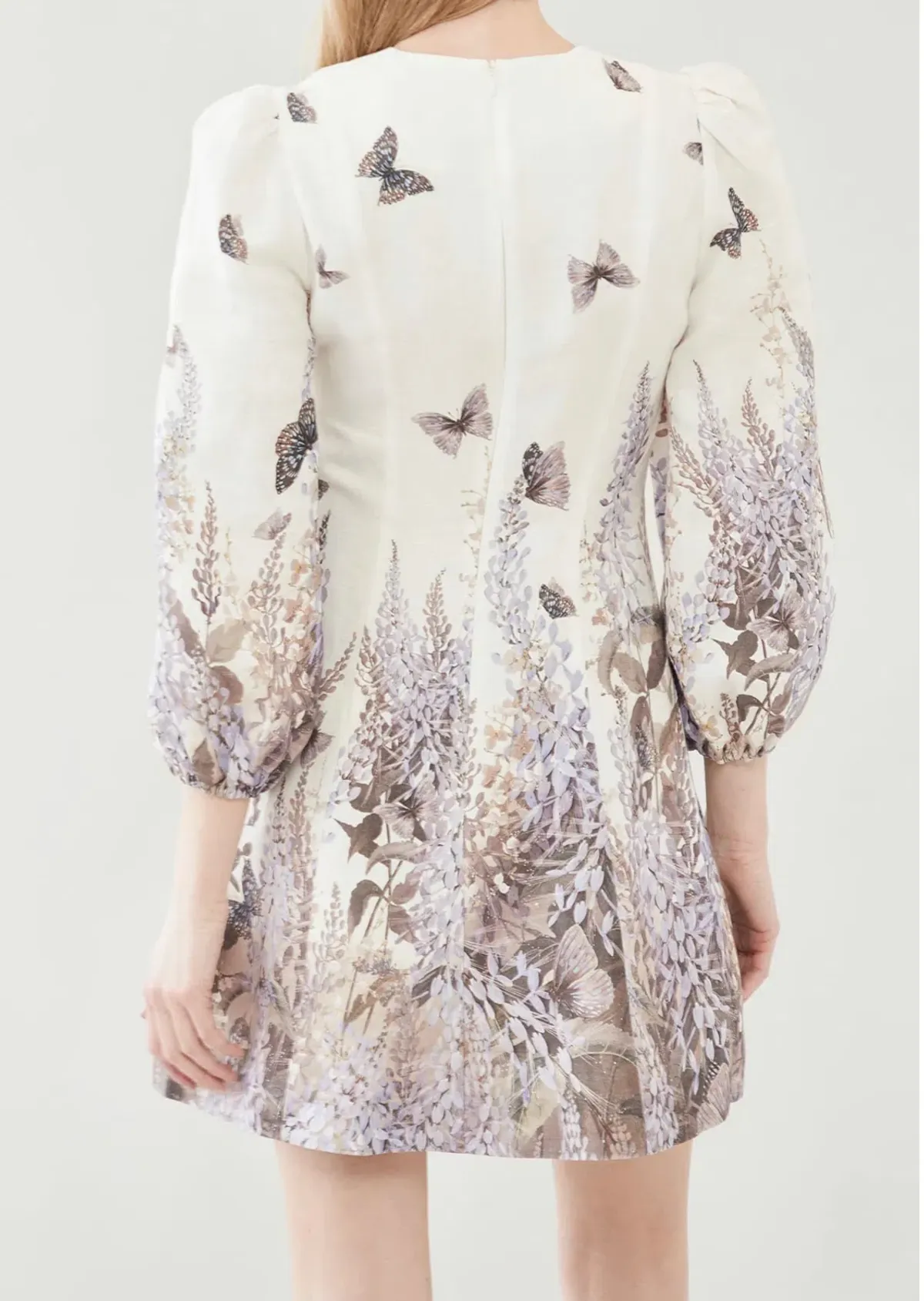 Zimmermann The Luminous Butterfly Mini Dress in Ivory Size 0/Au 8 - Image 3