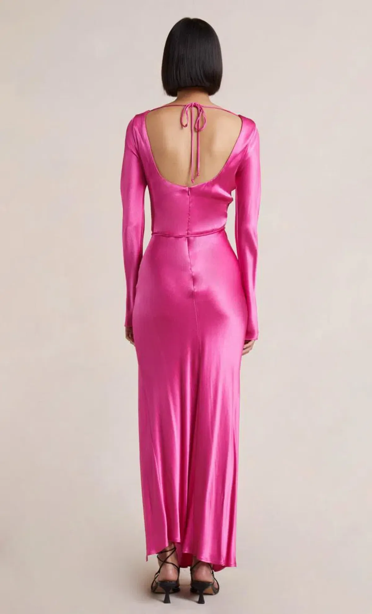 Bec & Bridge Moon Dance Long Sleeve Maxi Dress Deep Pink Size 8 - Image 3