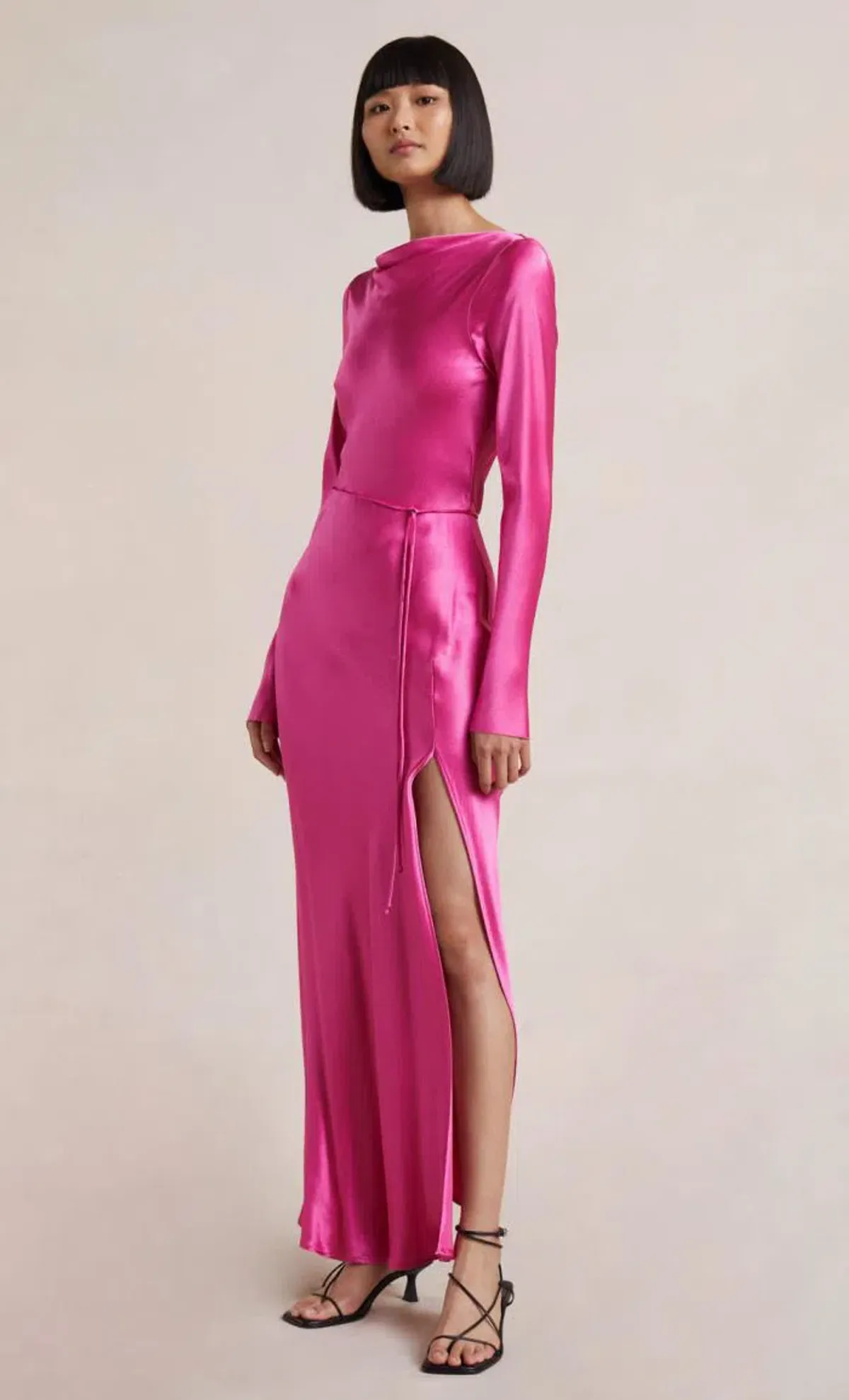 Bec & Bridge Moon Dance Long Sleeve Maxi Dress Deep Pink Size 8 - Image 2