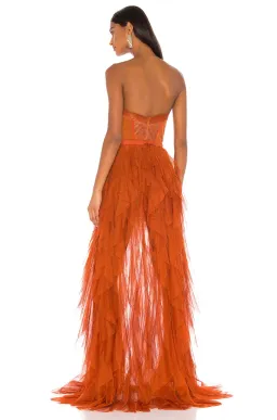 For Love and Lemons orange Bustier Orange Gown Size 8 for rent on The Volte - image 2