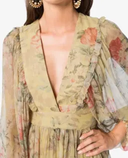 Zimmermann Melody Wrap Maxi Dress Floral Size 1/ AU 10 for rent on The Volte - image 4