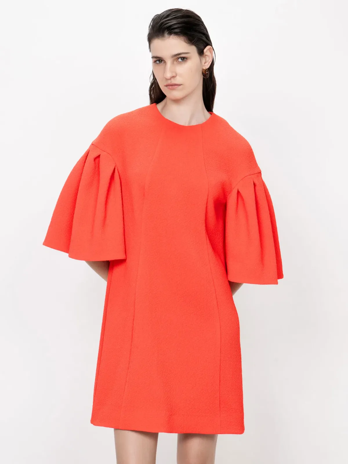 Veronika Maine Stretch Cloque Shift Dress Red/Orange Size 6 / XS - Image 2