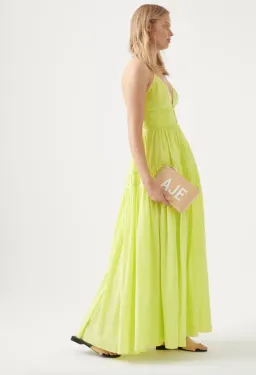 Aje Grace Tiered Maxi Dress Light Lemon Size 6 for rent on The Volte - image 3