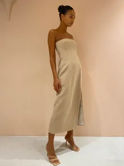 Sir The Label Monte Strapless Dress in Tan Size 2 for rent on The Volte - image 2