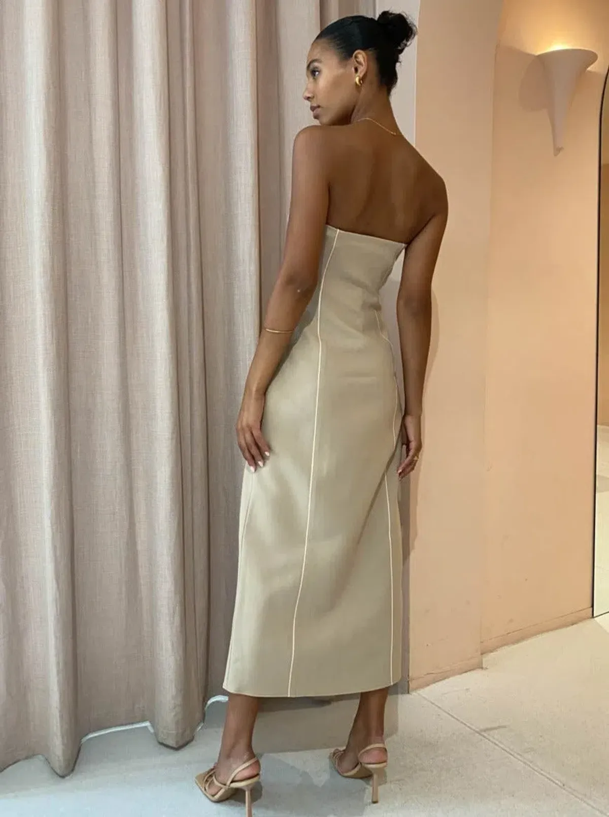 Sir The Label Monte Strapless Dress in Tan Size 2 - Image 6
