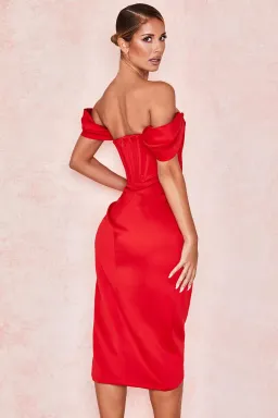 House of CB Loretta Midi Dress Red Size 12 for rent on The Volte - image 4