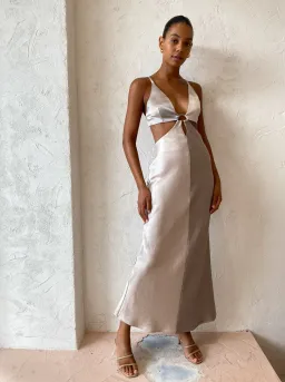 Bec & Bridge Felix V Maxi Dress Stone Size 8 for rent on The Volte - image 2