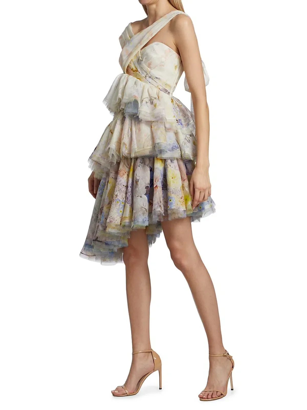 Zimmermann Rhythmic Asymmetric Mini Dress Citrus Garden Size 0P/Size 6 - Image 2
