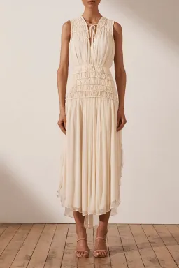 Shona Joy Delphine Sleeveless Midi Dress Cream Size 8 for rent on The Volte - image 1