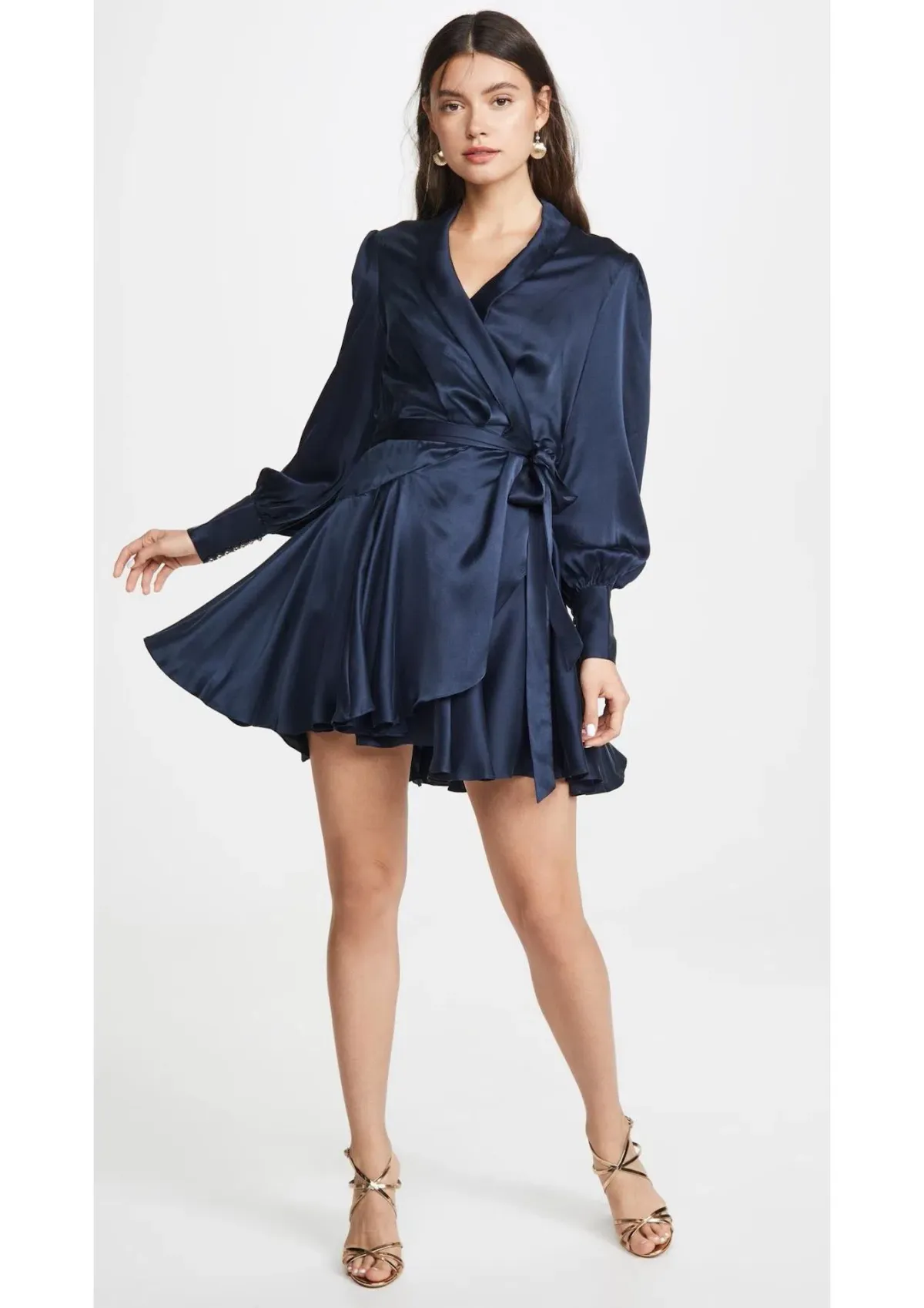 Zimmermann Silk Wrap Mini Dress Ink Navy Size 0 / AU 8 - Image 1