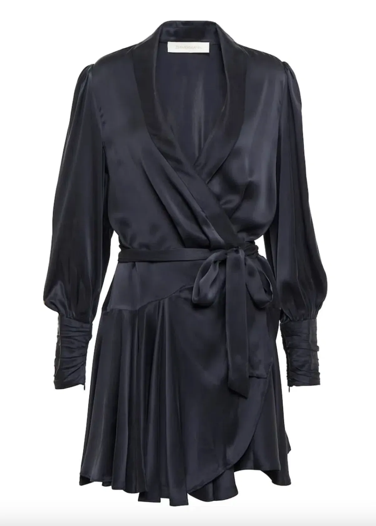 Zimmermann Silk Wrap Mini Dress Ink Navy Size 0 / AU 8 - Image 4