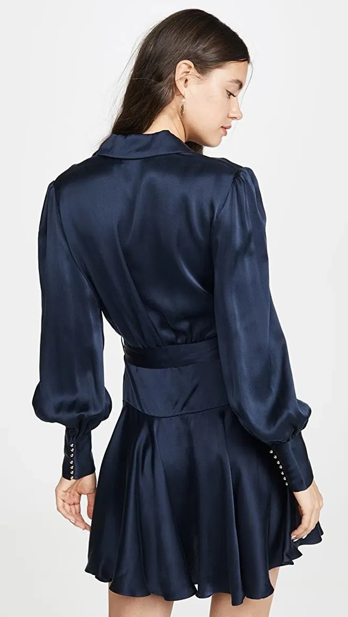 Zimmermann Silk Wrap Mini Dress Ink Navy Size 0 / AU 8 - Image 3