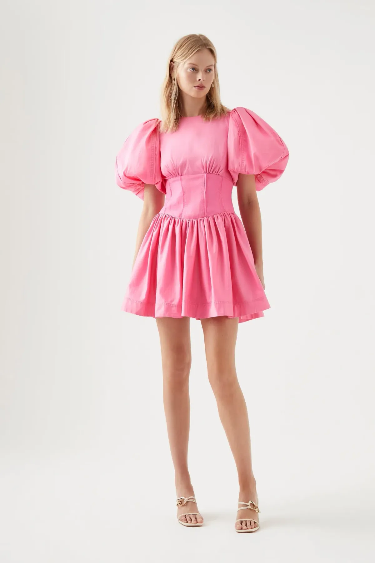 Aje Gianna Puff Sleeve Mini Dress French Rose Pink Size 10 / M - Image 1