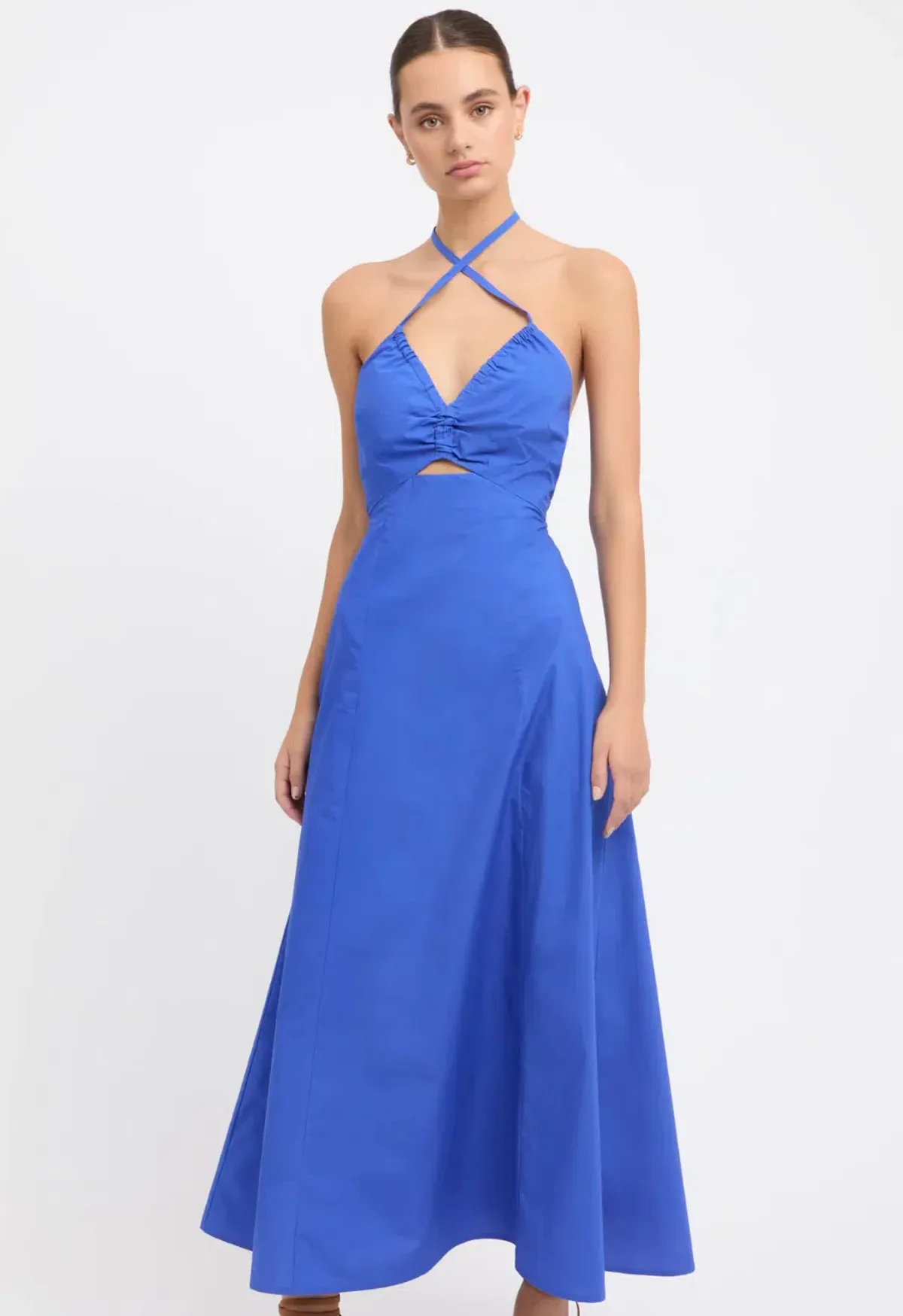 Kookai Poplin Halter Dress Blue Size 36 / Au 8 - Image 4