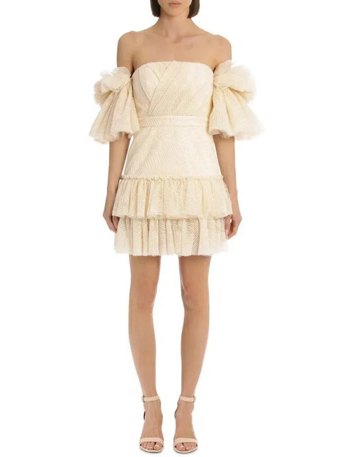 Acler Cooper Mini Dress Cream Size 8 - Image 1