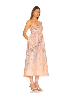 Zimmermann Rosa Bralette Midi Dress in Lilac Wisteria Floral Size 2/Au 12 for rent on The Volte - image 2