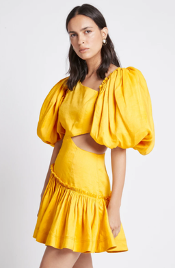 Aje Chateau Mini Dress Yellow Size 6 for rent on The Volte - image 4