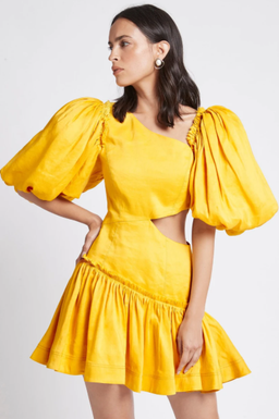 Aje Chateau Mini Dress Yellow Size 6 for rent on The Volte - image 3