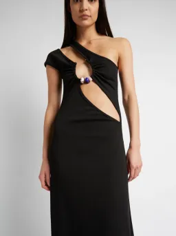 Christopher Esber Quartz Split Ruched Tank Dress Black Size 8 for rent on The Volte - image 4