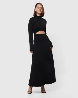 Mossman The Fifth Knit Maxi Dress Black Size 16 for rent on The Volte - image 1