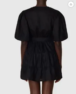 Faithfull the Brand Rooney Wrap Mini Dress Black Size 8  for rent on The Volte - image 3