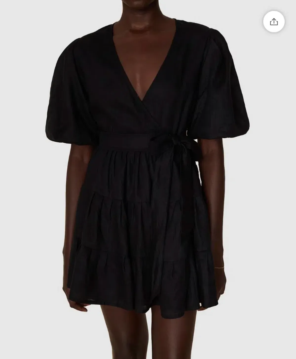 Faithfull the Brand Rooney Wrap Mini Dress Black Size 8 - Image 2