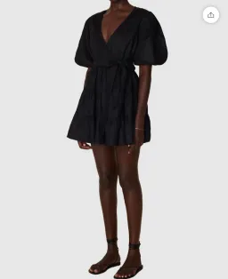 Faithfull the Brand Rooney Wrap Mini Dress Black Size 8  for rent on The Volte - image 4