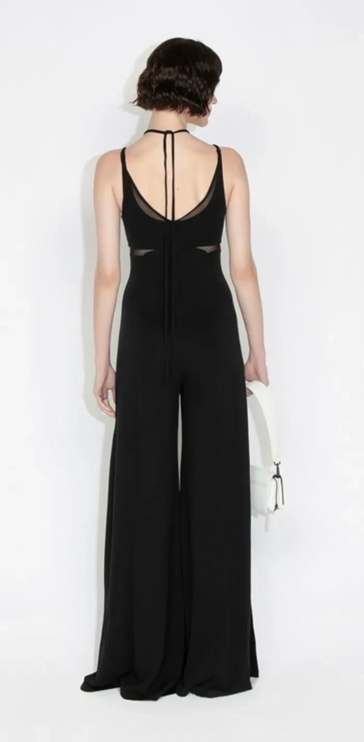 Cue Jersey Panelled Jumpsuit Black Size 8 - Image 3