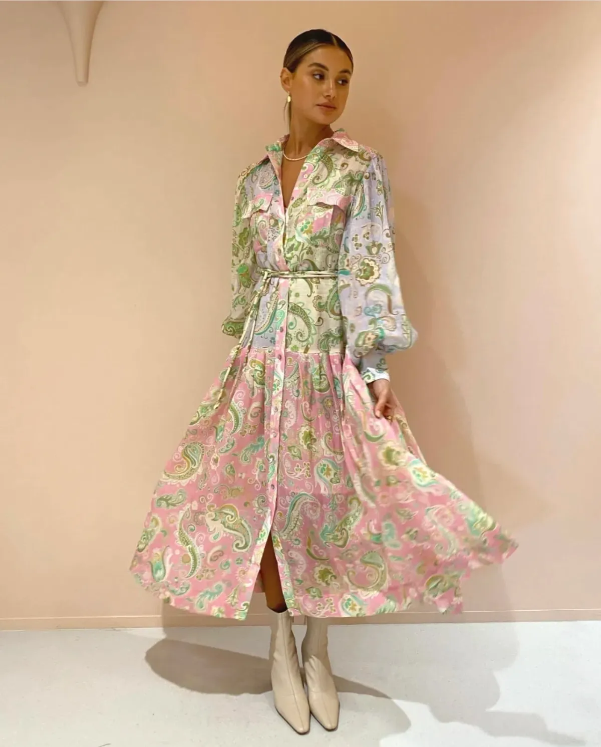 Alemais Marta Patchwork Shirt Dress Multi Size 8  - Image 1